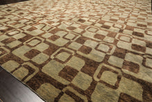 10x14 Seafoam, Brown, Color Hand Knotted Tibetan New Zealand Wool Transitional Oriental Rug