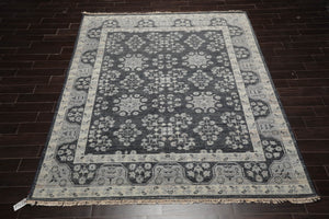 Slate Hand Knotted Traditional Oushak Wool Oriental Rug LoomBloom 8x10