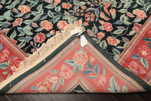 10x14 Emerald, Pink, Rose Color Hand Knotted Sino Persian Wool & Silk Traditional Oriental Rug