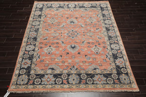 Rust Hand Knotted Traditional Oushak Wool Oriental Rug LoomBloom 8x10