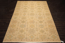 9x12 Beige, Mint, Peach Color Hand Knotted Soumak Wool Transitional Oriental Rug