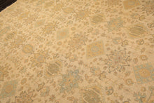 9x12 Beige, Mint, Peach Color Hand Knotted Soumak Wool Transitional Oriental Rug