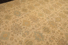 9x12 Beige, Mint, Peach Color Hand Knotted Soumak Wool Transitional Oriental Rug