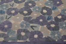 LoomBloom Multi Size Denim Hand Tufted Contemporary Botanical Wool and Faux Silk Oriental Area Rug