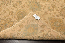 9x12 Beige, Mint, Peach Color Hand Knotted Soumak Wool Transitional Oriental Rug