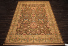 9x12 Brown, Taupe, Green Color Hand Knotted Soumak Wool Transitional Oriental Rug
