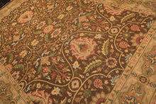 9x12 Brown, Taupe, Green Color Hand Knotted Soumak Wool Transitional Oriental Rug