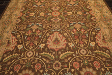 9x12 Brown, Taupe, Green Color Hand Knotted Soumak Wool Transitional Oriental Rug