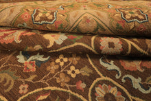9x12 Brown, Taupe, Green Color Hand Knotted Soumak Wool Transitional Oriental Rug