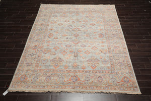 Pale Aqua Hand Knotted Traditional Oushak Wool Oriental Rug LoomBloom 8x10