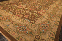 9x12 Brown, Taupe, Green Color Hand Knotted Soumak Wool Transitional Oriental Rug
