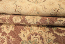9x12 Taupe, Ivory, Tan Color Hand Knotted Chobi Peshawar Wool Transitional Oriental Rug