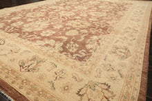 9x12 Taupe, Ivory, Tan Color Hand Knotted Chobi Peshawar Wool Transitional Oriental Rug