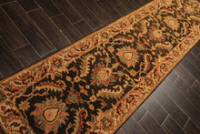 Multi Size Brown Gold Aqua Color Hand Knotted Agra Wool Traditional Oriental Rug