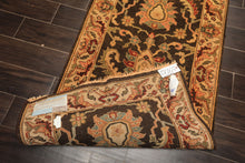 Multi Size Brown Gold Aqua Color Hand Knotted Agra Wool Traditional Oriental Rug