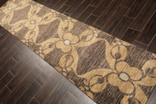 2'6x10 Gray, Beige, Slate Color Hand Knotted Tibetan Wool Transitional Oriental Rug