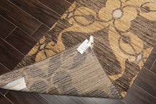 2'6x10 Gray, Beige, Slate Color Hand Knotted Tibetan Wool Transitional Oriental Rug