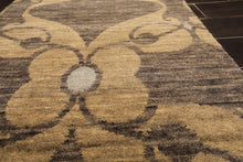 2'6x10 Gray, Beige, Slate Color Hand Knotted Tibetan Wool Transitional Oriental Rug