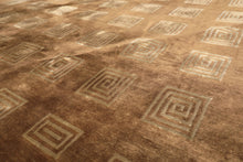 8' Round Camel, Celadon, Color Hand Knotted Tibetan New Zealand Wool Transitional Oriental Rug