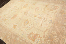 8x10 Ivory, Beige, Taupe Color Hand Knotted Oushak Wool Transitional Oriental Rug