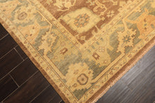 8x10 Brown, Gold, Slate Color Hand Knotted Oushak Wool Transitional Oriental Rug
