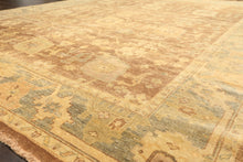 8x10 Brown, Gold, Slate Color Hand Knotted Oushak Wool Transitional Oriental Rug
