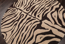 LoomBloom Multi Size  Beige Hand Tufted Modern Zebra Print Wool Oriental Area Rug