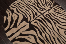 LoomBloom Multi Size  Beige Hand Tufted Modern Zebra Print Wool Oriental Area Rug