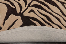 LoomBloom Multi Size  Beige Hand Tufted Modern Zebra Print Wool Oriental Area Rug