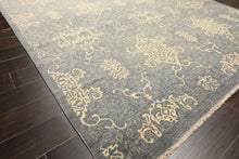 8x10 Gray, Ivory, Color Hand Knotted Peshawar Wool Transitional Oriental Rug