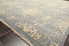 8x10 Gray, Ivory, Color Hand Knotted Peshawar Wool Transitional Oriental Rug