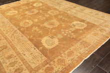 8x10 Antique Gold, Beige, Gray Color Hand Knotted Oushak Wool Transitional Oriental Rug