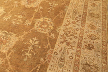 8x10 Antique Gold, Beige, Gray Color Hand Knotted Oushak Wool Transitional Oriental Rug