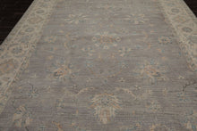 9x12 Hand Knotted Afghan  Oushak  100% Wool Traditional Oriental Area Rug Gray Beige Color