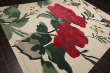 LoomBloom Multi Size Beige Hand Tufted Contemporary Floral Wool and Faux Silk Oriental Area Rug