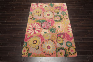 LoomBloom Multi Size Rose Hand Tufted Contemporary Floral Wool Oriental Area Rug