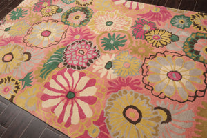 LoomBloom Multi Size Rose Hand Tufted Contemporary Floral Wool Oriental Area Rug