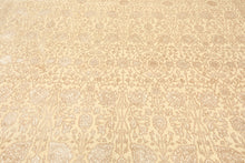 8x10 Ivory, Beige, Color Hand Knotted Tibetan Wool & Silk Transitional Oriental Rug