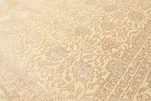 8x10 Ivory, Beige, Color Hand Knotted Tibetan Wool & Silk Transitional Oriental Rug