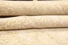 8x10 Ivory, Beige, Color Hand Knotted Tibetan Wool & Silk Transitional Oriental Rug