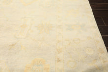 8x10 Gray, Blue, Gold Color Hand Knotted Oushak New Zealand Wool Transitional Oriental Rug
