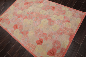 LoomBloom 4'x6' Beige Hand Tufted Contemporary Floral Wool Oriental Area Rug