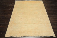 8x10 Gray, Beige, Tan Color Hand Knotted Oushak New Zealand Wool Transitional Oriental Rug