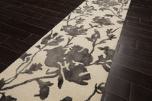 LoomBloom 2'3''x10' Ivory Hand Tufted Contemporary Floral Wool Oriental Area Rug