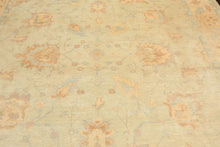 8x10 Beige, Gray, Blue Color Hand Knotted Oushak New Zealand Wool Transitional Oriental Rug
