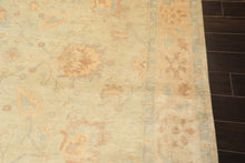 8x10 Beige, Gray, Blue Color Hand Knotted Oushak New Zealand Wool Transitional Oriental Rug