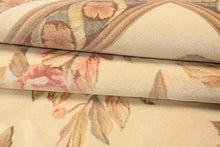 6x9 Ivory, Brown, Taupe Color Hand Knotted French Aubusson Savonnerie Wool & Silk Traditional Oriental Rug