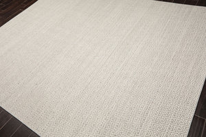 LoomBloom Multi Size Ivory Hand Woven Contemporary Geometric Flatweave New Zealand Wool  Oriental Area Rug