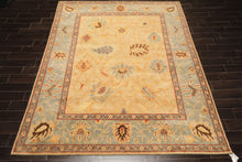 8x10 Beige, Slate, Rust Color Hand Knotted Tibetan Wool Traditional Oriental Rug