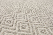 LoomBloom Multi Size Ivory Hand Woven Contemporary Geometric Flatweave New Zealand Wool  Oriental Area Rug